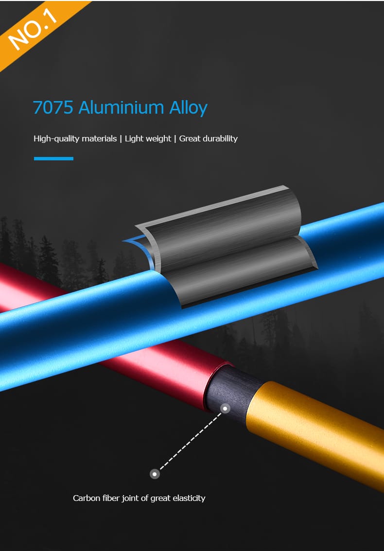 AONIJIE-Bastones Trail aluminio 7075 ligero - Imagen 4