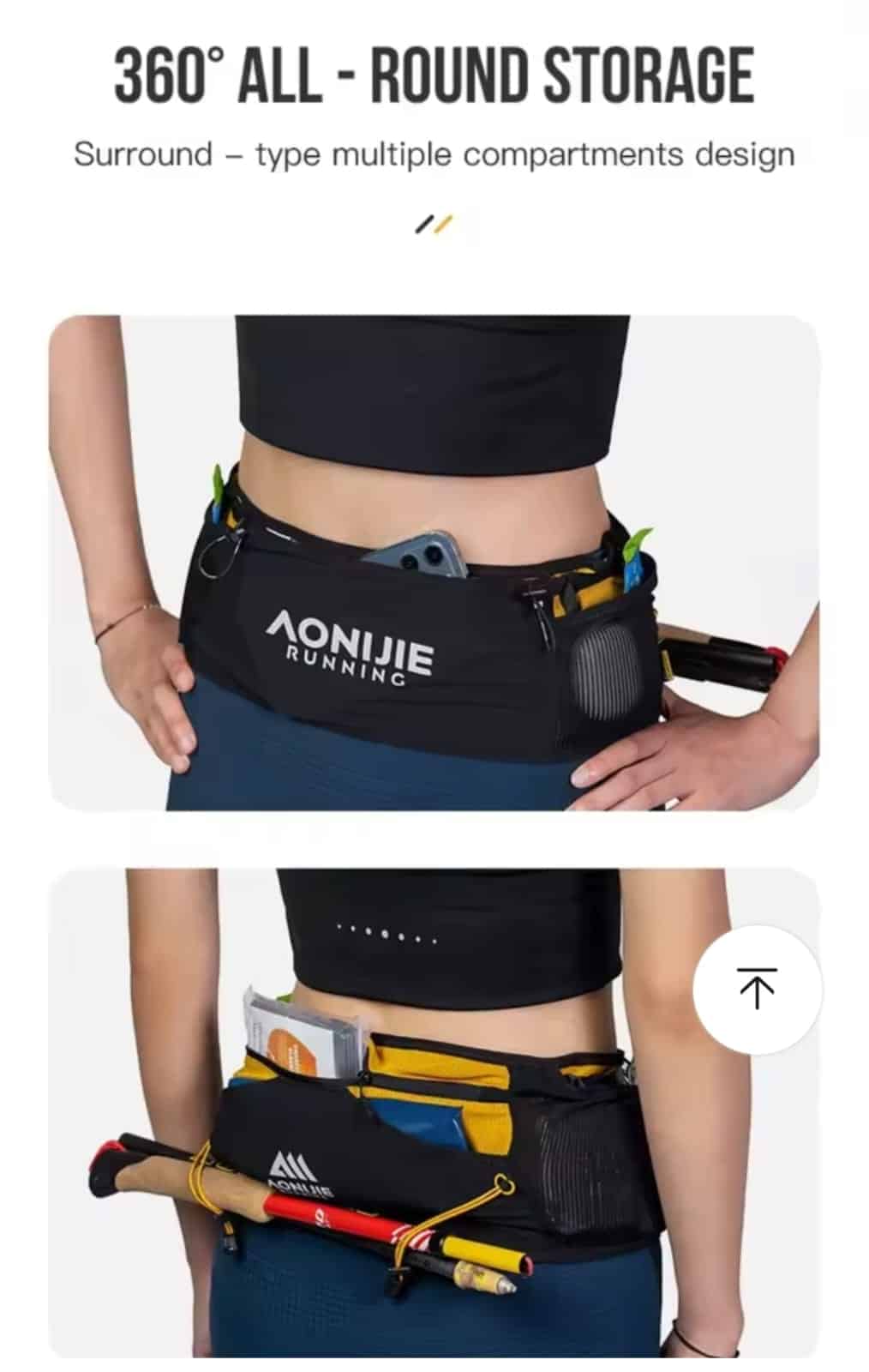 AONIJIE Cinturón Serie Mont Blanc porta bastones incluye anfora 500ml w8141 - Imagen 4