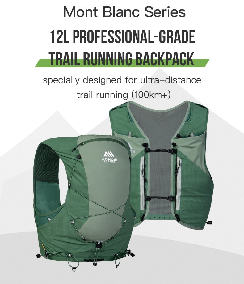 Aonijie-Chaleco color Negro serie Mont-Blanc 12lts incluye 2 anf 500ml - Imagen 2