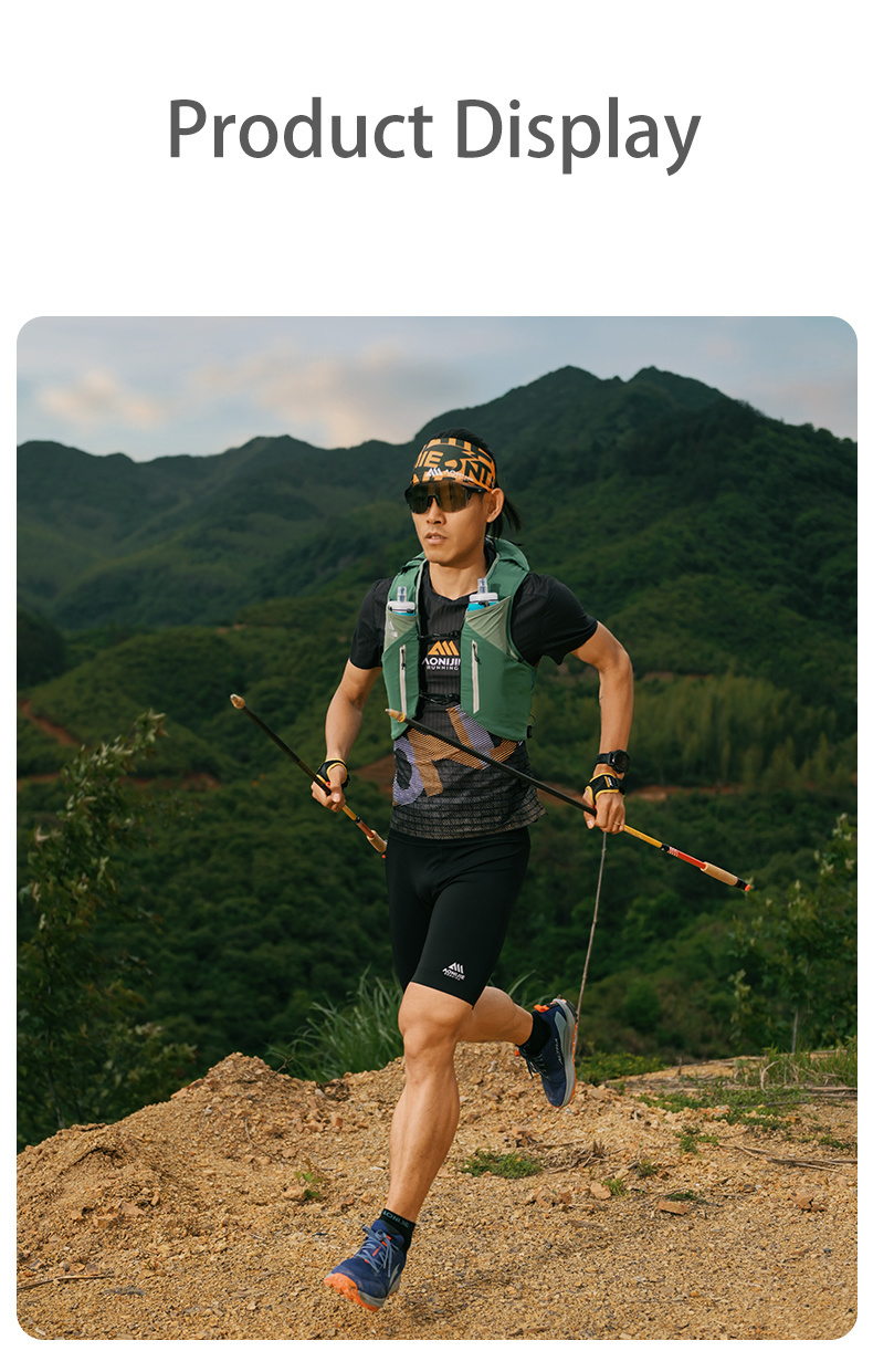 Aonijie-Chaleco color Negro serie Mont-Blanc 12lts incluye 2 anf 500ml - Imagen 3