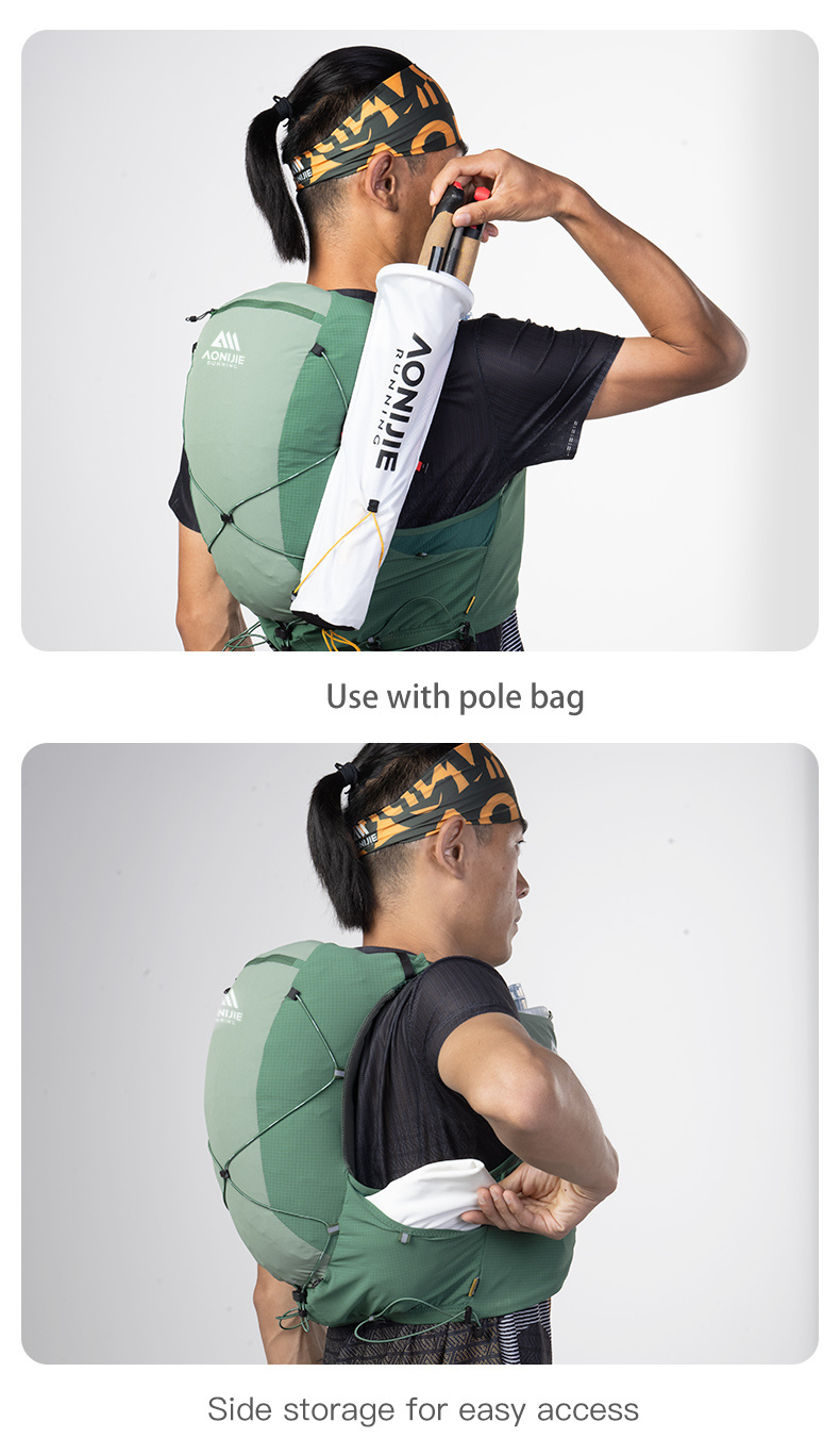 Aonijie-Chaleco color Negro serie Mont-Blanc 12lts incluye 2 anf 500ml - Imagen 5