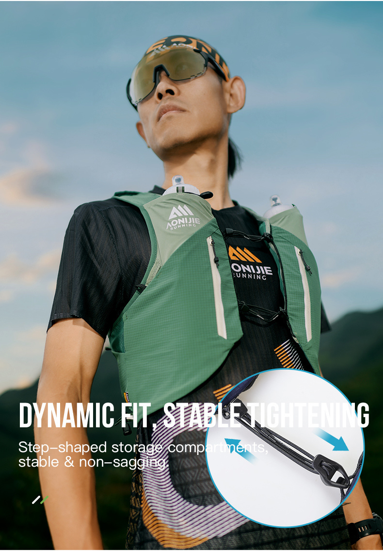 Aonijie-Chaleco color Negro serie Mont-Blanc 12lts incluye 2 anf 500ml - Imagen 6