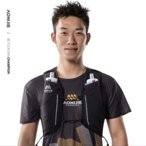 Aonijie-Chaleco color Negro serie Mont-Blanc 12lts incluye 2 anf 500ml