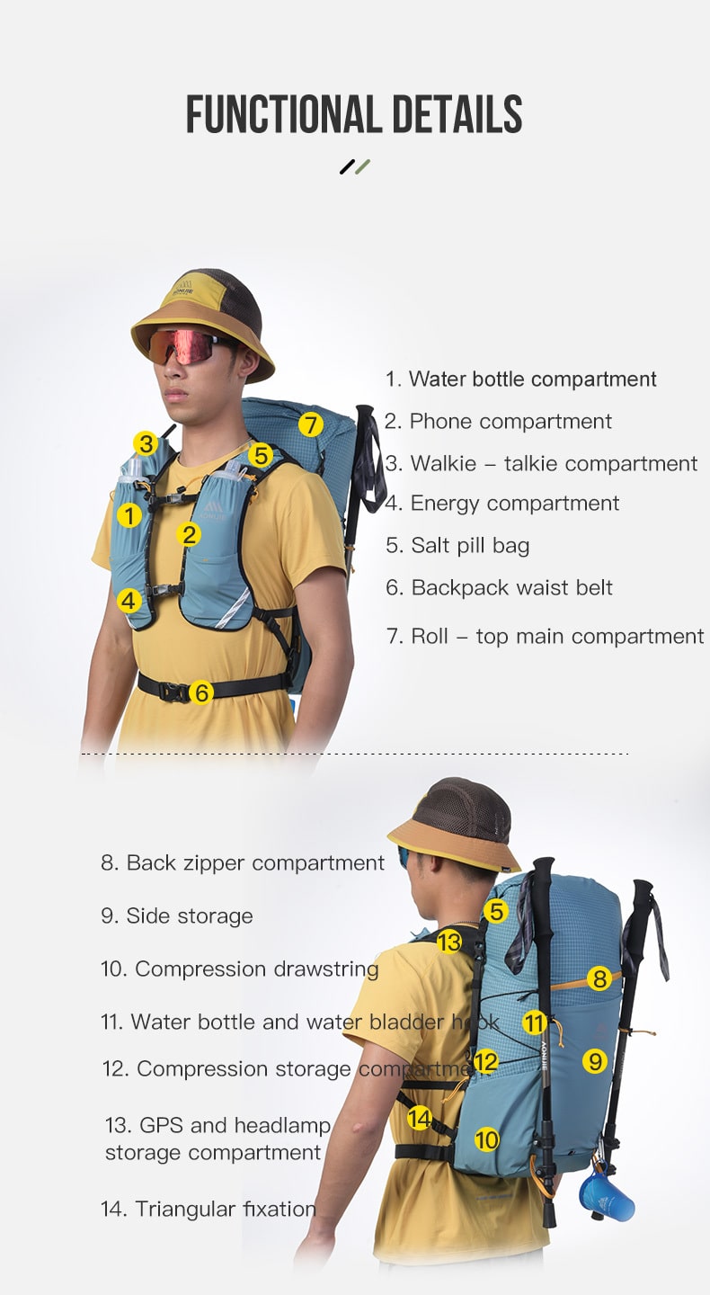 Aonijie-Mochila senderismo/trail 30lts FH2530 - Imagen 10
